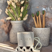 Petit Vase in Stone with Dry Flowers