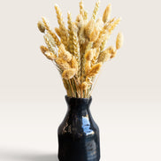 Petit Vase in Black with Dry Flowers