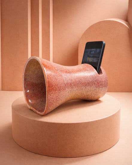 Ceramic Sound Speaker in Burnt Clay