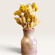 Petit Vase in Burnt Clay with Dry Flowers