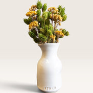Petit Vase in White with Dry Flowers