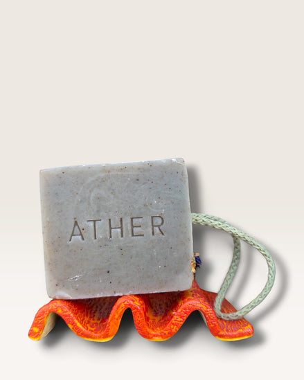 Soap Holder in Speckled Coral Red-Yellow