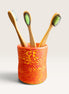 Toothbrush Holder in Speckled Coral Red-Yellow