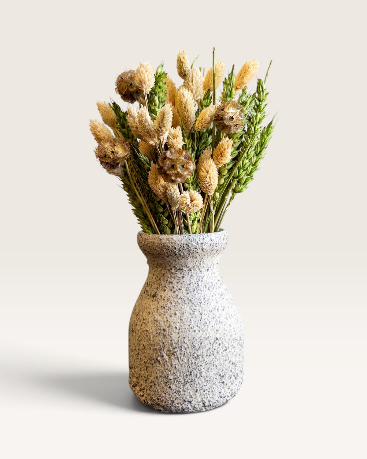 Petit Vase in Stone with Dry Flowers