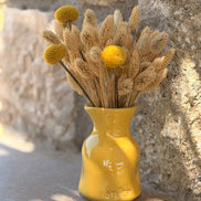 Petit Vase in Yellow with Dry Flowers