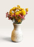 Petit Vase in Speckled White with Dry Flowers