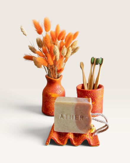 Ritual Set in Speckled Coral Red-Yellow