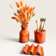 Ritual Set in Speckled Coral Red-Yellow