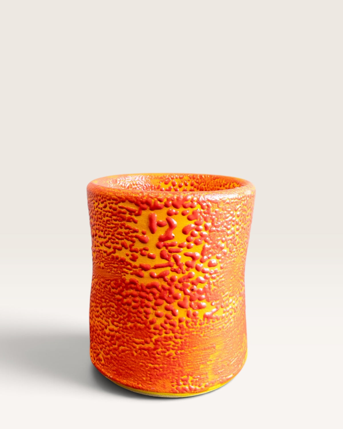 Toothbrush Holder in Speckled Coral Red-Yellow