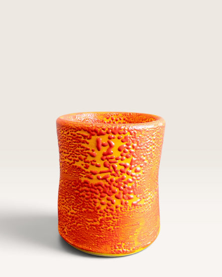 Toothbrush Holder in Speckled Coral Red-Yellow