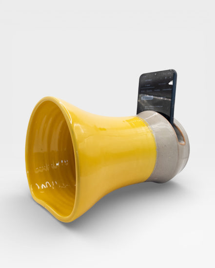 Ceramic Sound Speaker in Yellow - Grey