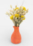Petit Vase in Speckled Coral Red-Yellow with Dry Flowers