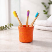 Toothbrush Holder in Speckled Coral Red-Yellow