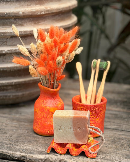 Ritual Set in Speckled Coral Red-Yellow