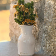 Petit Vase in White with Dry Flowers