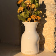 Petit Vase in White with Dry Flowers