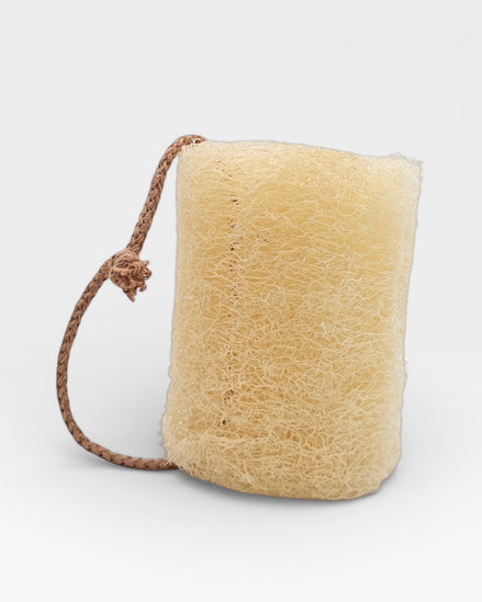 Loofah Sponge with Latte Brown Rope