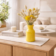 Petit Vase in Yellow with Dry Flowers