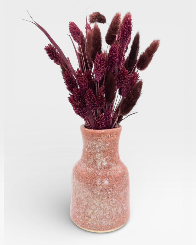 Petit Vase in Burnt Clay with Dry Flowers